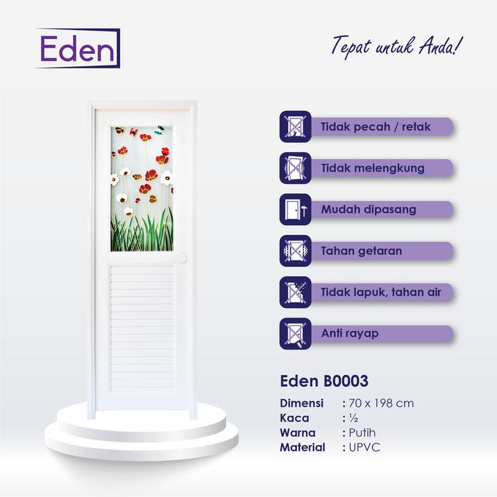 PINTU EDEN B003 UPVC WHITE KIRI